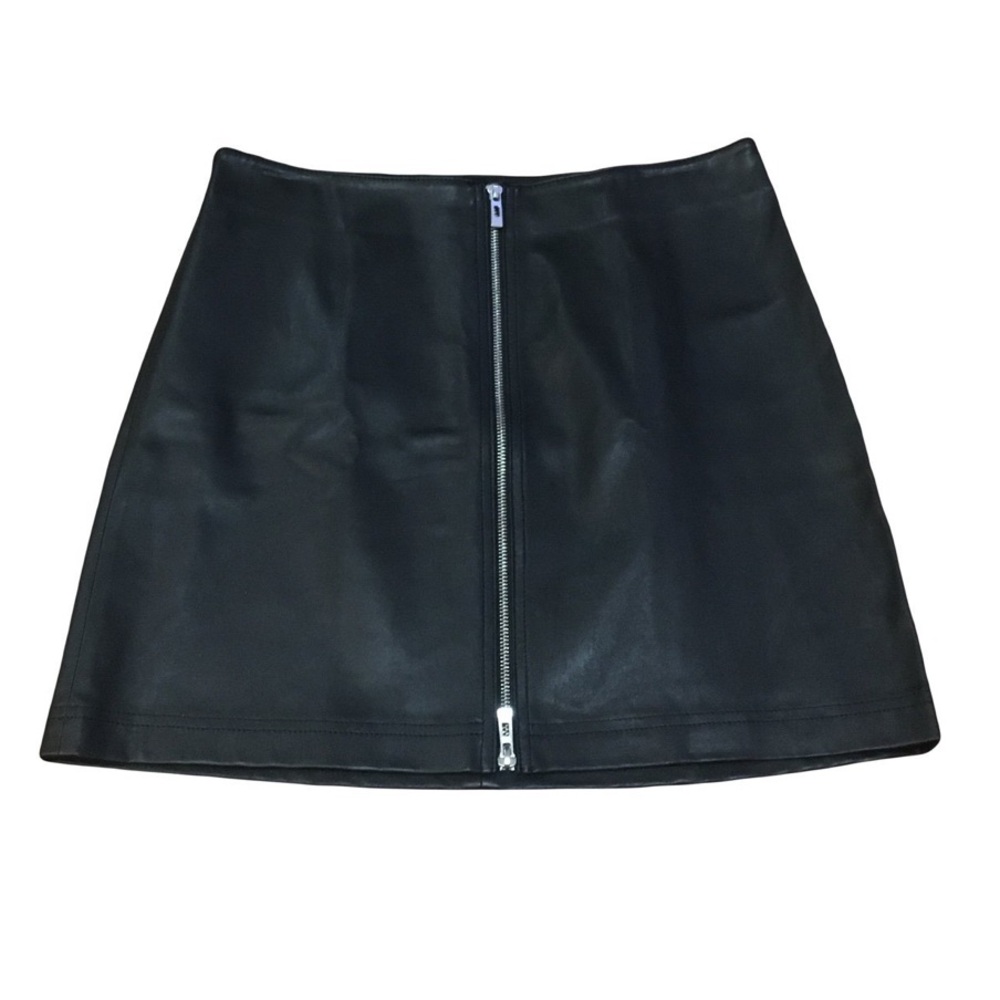 Avec Les Filles Size 14 Sheep Leather Skirt Double sided zipper Org $285